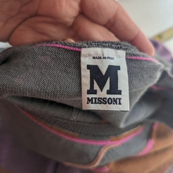 Women's Vintage Missoni Dress Size 6 Grey Purple Orange Pink Italy - Picture 7 of 10